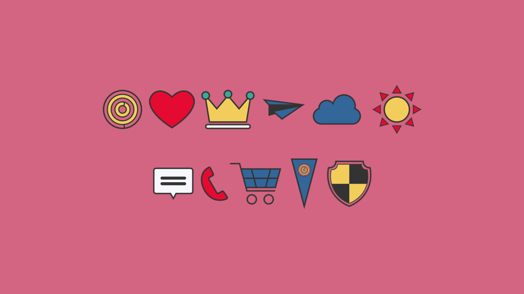 Iconografia feita para a Castelinho Doces. No total, são 11 ícones feitos especialmente para a empresa.