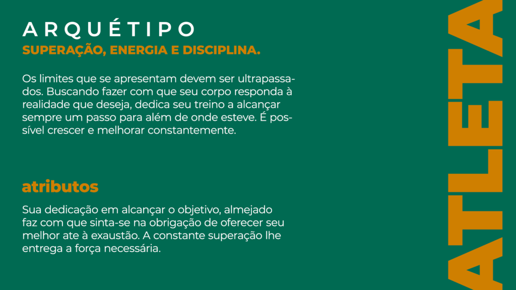 O arquétipo da marca Bafana Sports, sendo o atleta como escolhido. O arquétipo é caracterizado pela sua superação, energia e disciplina.